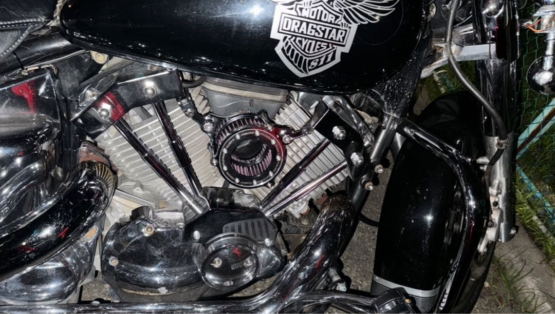 スケルトン エアクリ ハーレー用 カスタム品（ドラッグスター装着例あり）