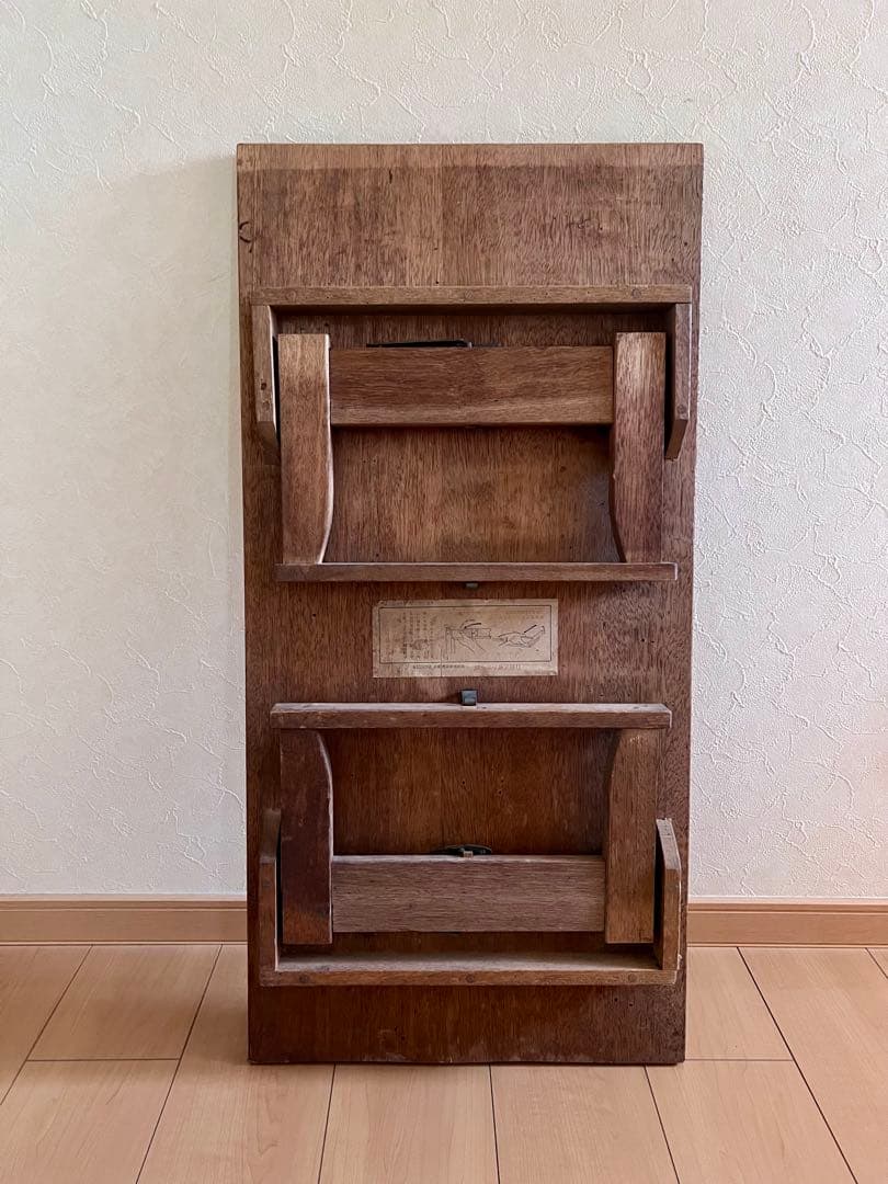 文机　ちゃぶ台　座卓　木製　昭和レトロ　アンティーク　　折り畳み　古道具