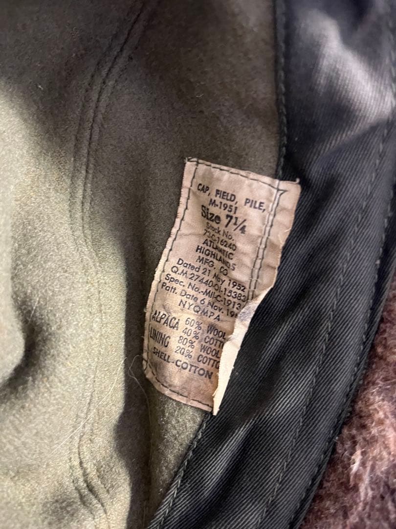 実物 アメリカ軍 M-51 パイルキャップ ミリタリー