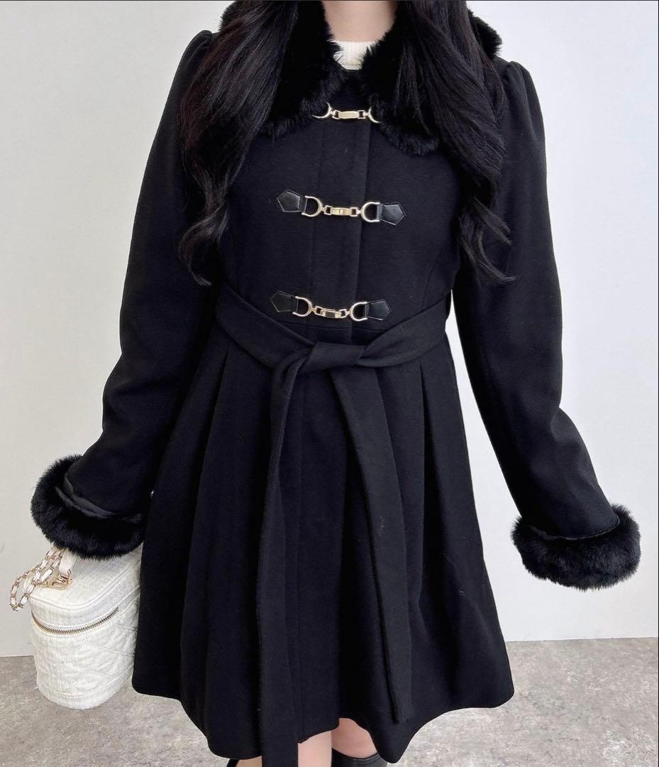 INGNI ビット付ドーリーコート ブラック