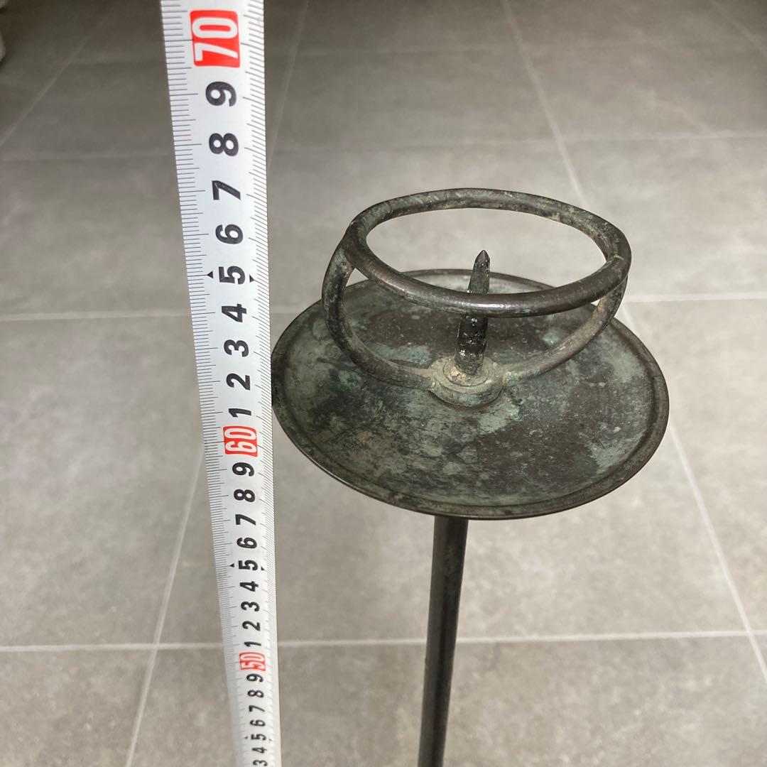 江戸時代 燭台 蝋燭立て 青銅製 茶道 瞑想 ヨガ ヒーリング 骨董 古美術