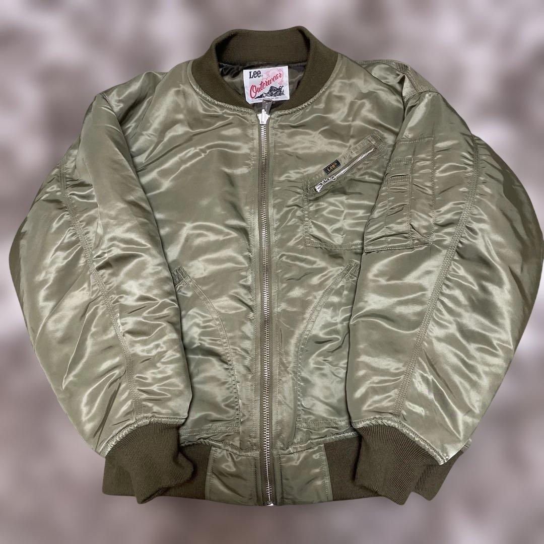 美品 Lee オリーブ MA-1 Ideal社ジッパー (サイズ L相当)