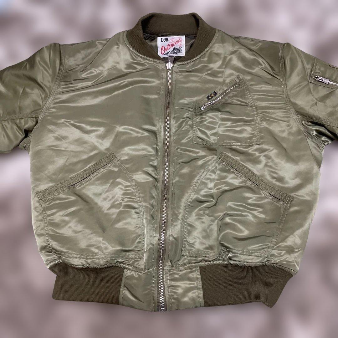 美品 Lee オリーブ MA-1 Ideal社ジッパー (サイズ L相当)