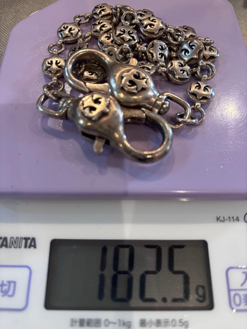 SWCフローラルボールウォレットチェーン 925 182.5g 百合 希少