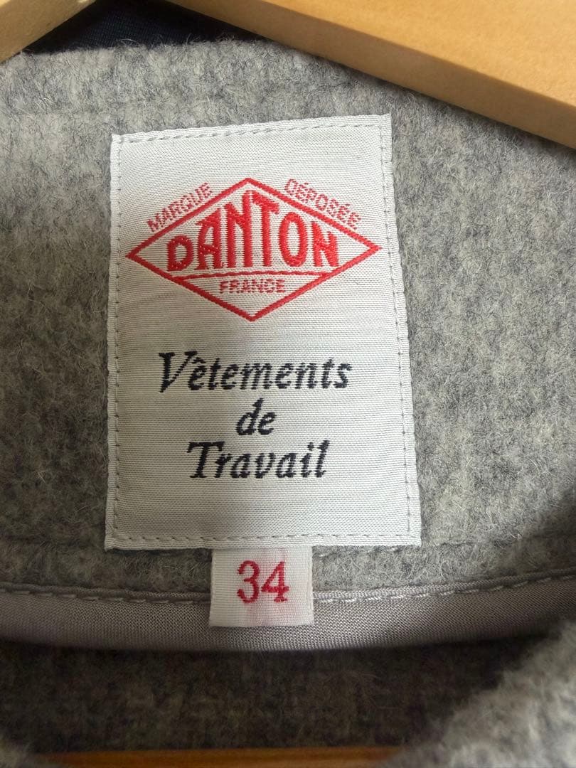 DANTON グレー ノーカラージャケット