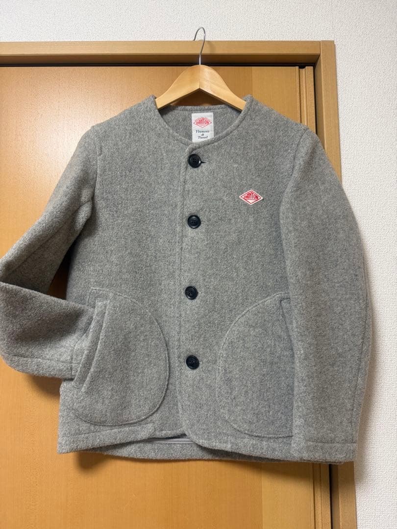 DANTON グレー ノーカラージャケット
