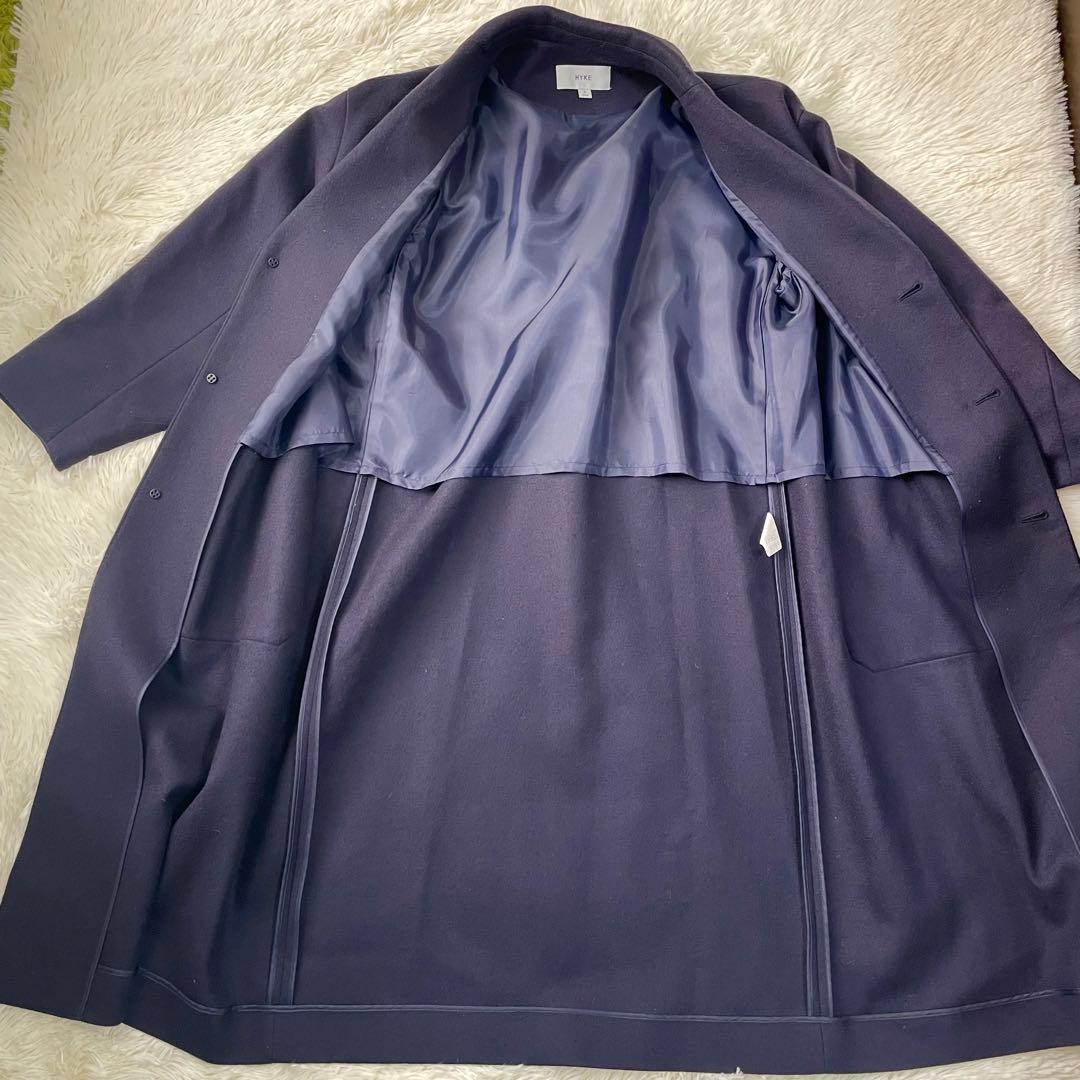 23AW HYKE WOOL SHOP COATウールショップコート ネイビー