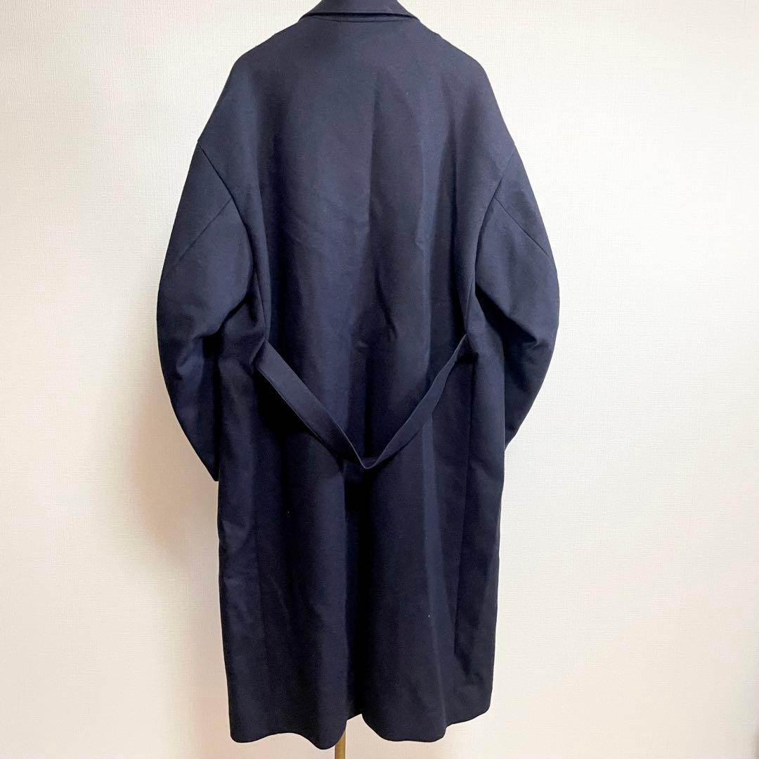 23AW HYKE WOOL SHOP COATウールショップコート ネイビー