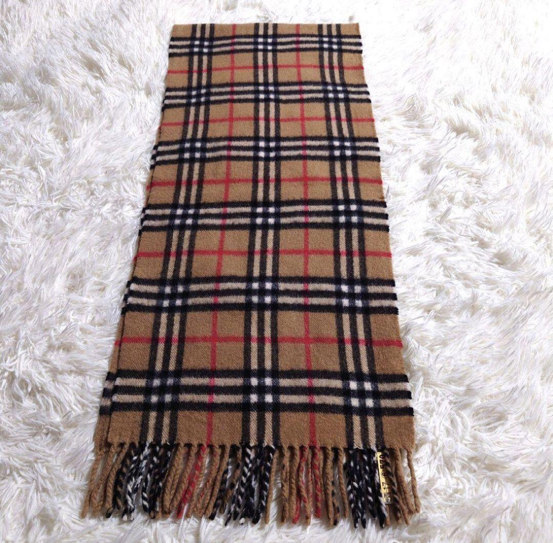 BURBERRY LONDON カシミヤ100% マフラー ノバチェック 英国製