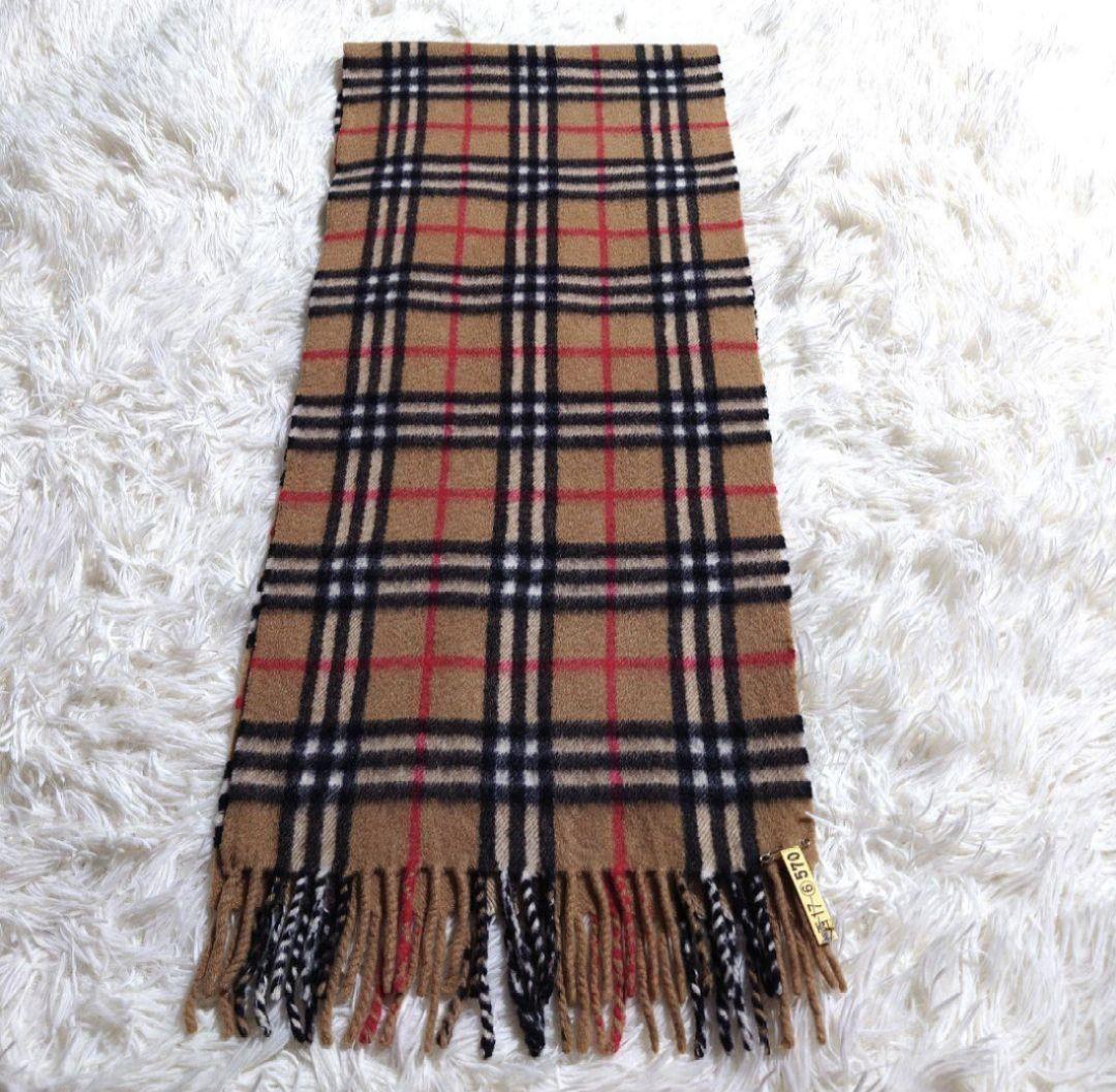BURBERRY LONDON カシミヤ100% マフラー ノバチェック 英国製