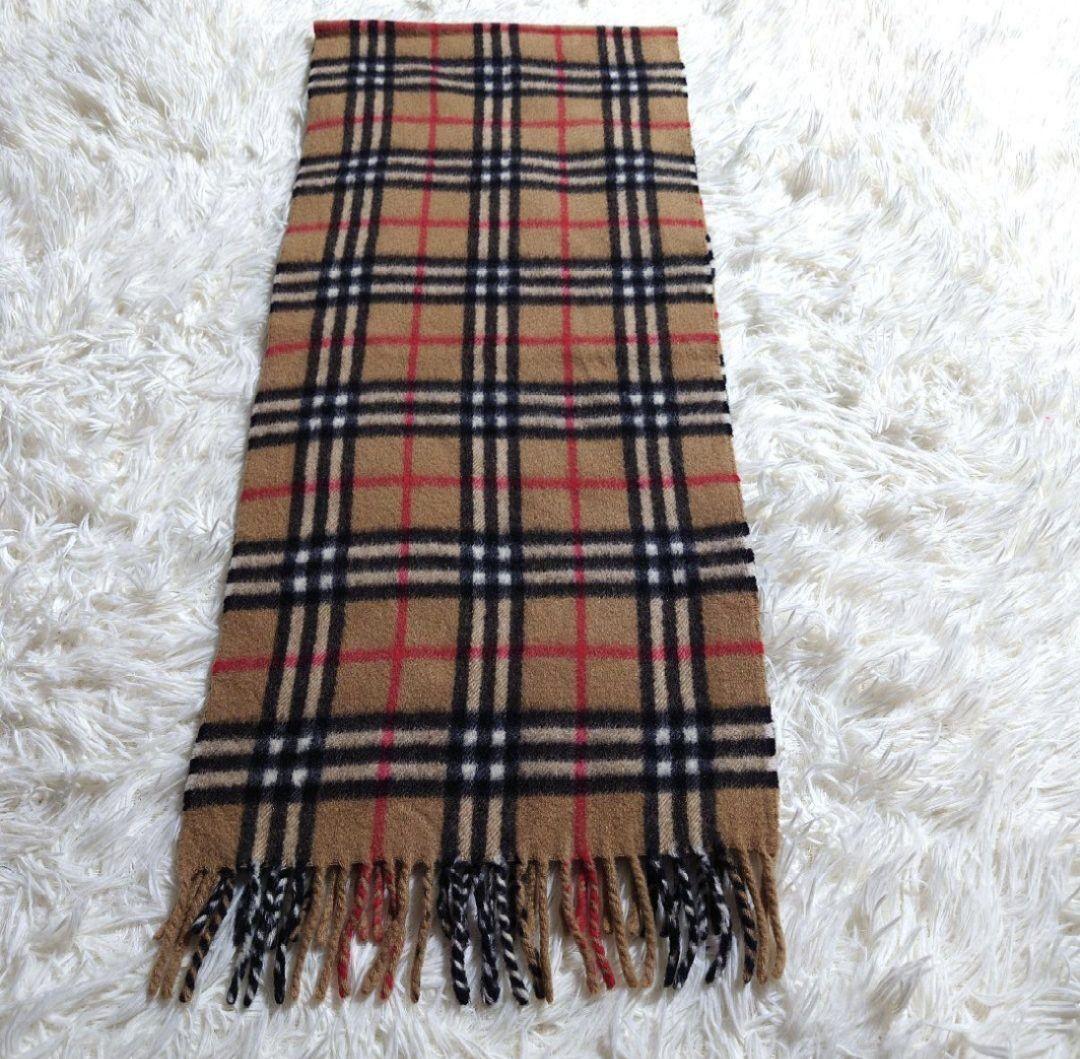 BURBERRY LONDON カシミヤ100% マフラー ノバチェック 英国製
