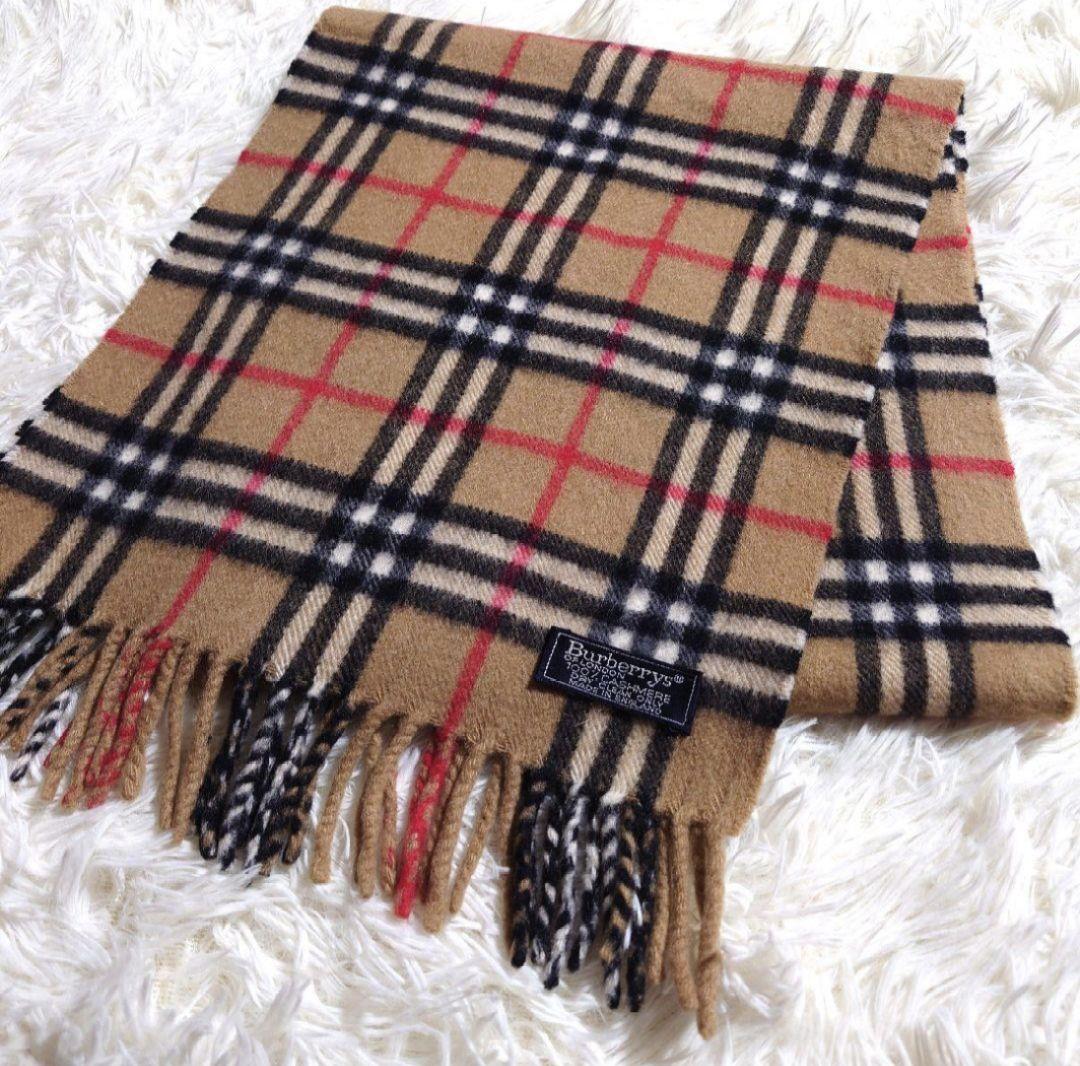 BURBERRY LONDON カシミヤ100% マフラー ノバチェック 英国製