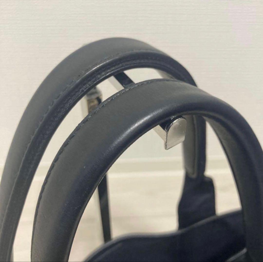 あ*ー様 【美品】バレンシアガ　カバスS　ハンドバッグ　キャンバス　ポーチ　黒