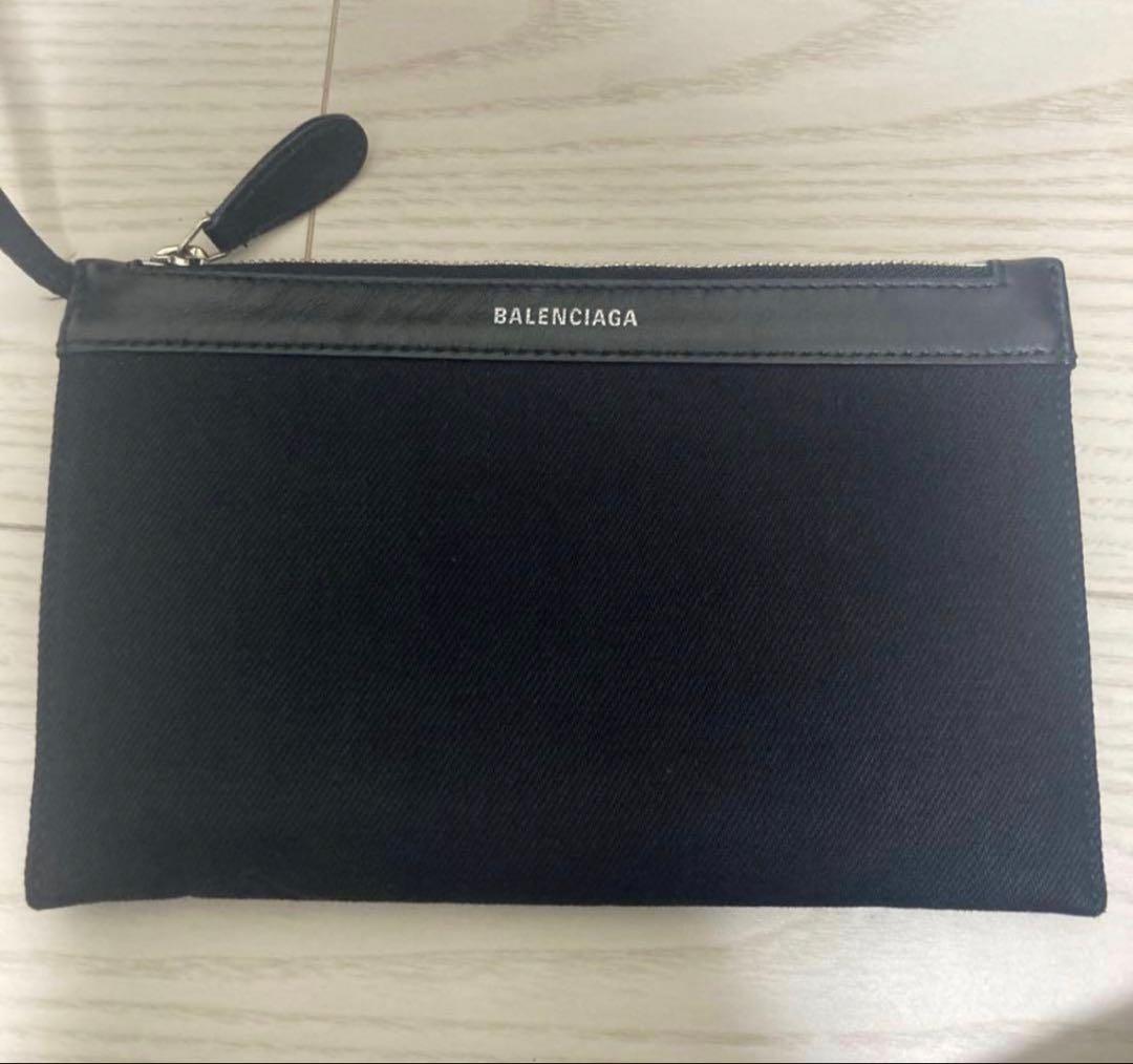 あ*ー様 【美品】バレンシアガ　カバスS　ハンドバッグ　キャンバス　ポーチ　黒