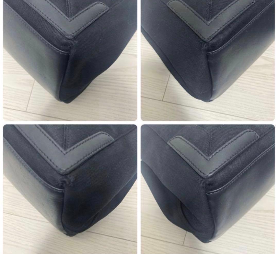 あ*ー様 【美品】バレンシアガ　カバスS　ハンドバッグ　キャンバス　ポーチ　黒