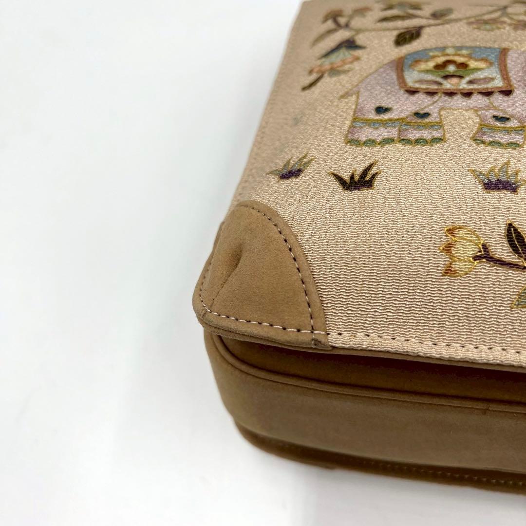 美品　OKAJIMA オカジマ　岡重　和装バッグ　皇室御用達　絹100%