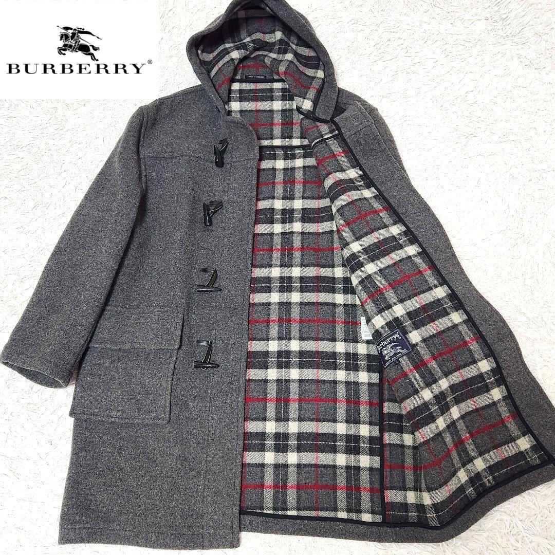 ✨美品✨バーバリー❣️ダッフルコート　L　グレー　バーバリーチェック　ウール