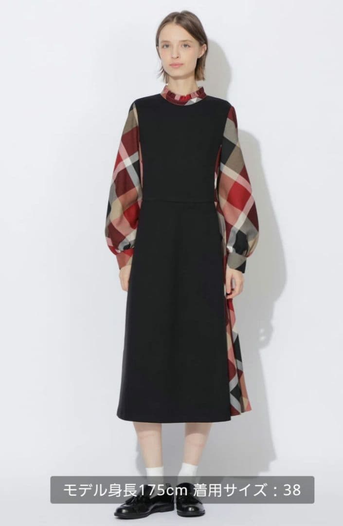 ブルーレーベルクレストブリッジ現行商品☆限定店舗☆ストレッチポンチチェックドレス