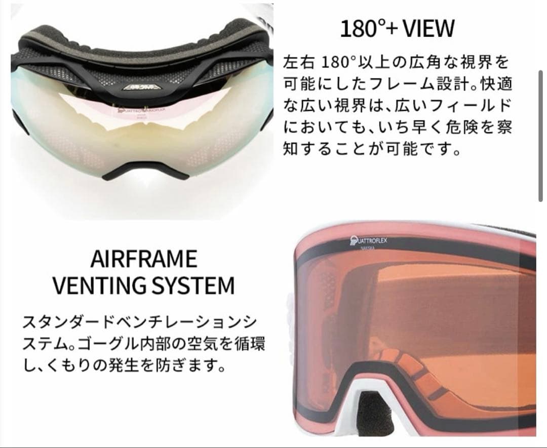 ALPINA オレンジレンズ ゴーグル 専用ポーチ付き