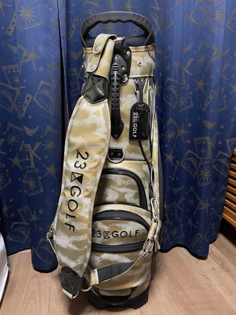 23区GOLF ゴールド迷彩柄 ゴルフバッグ※サブバッグあり