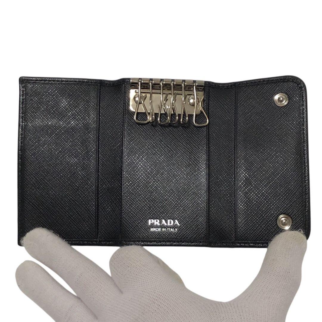 【極美品】PRADA プラダ キーケース サフィアーノ レザー 6連 ブラック
