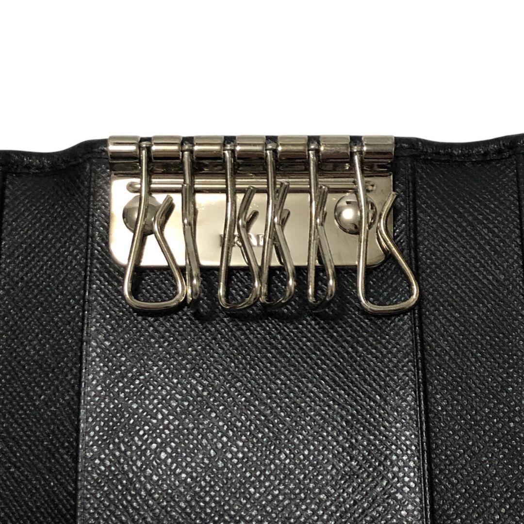 【極美品】PRADA プラダ キーケース サフィアーノ レザー 6連 ブラック