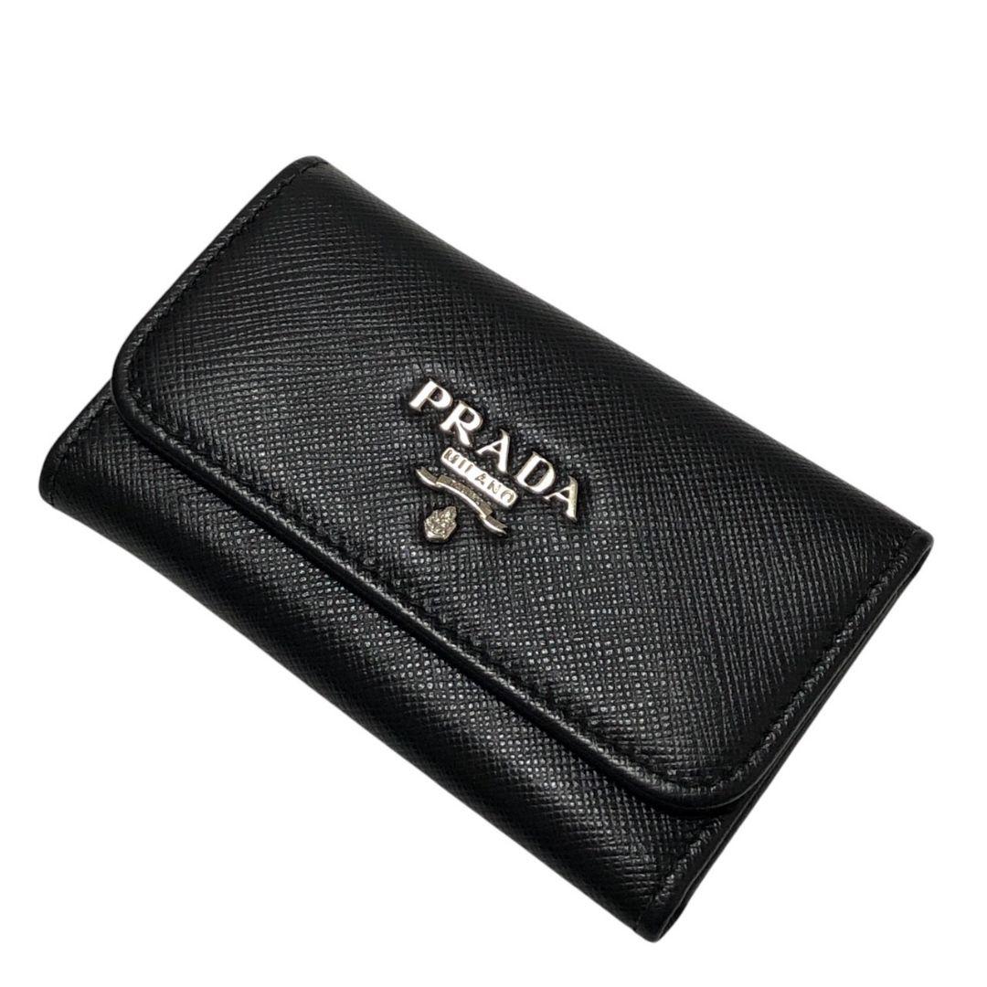 【極美品】PRADA プラダ キーケース サフィアーノ レザー 6連 ブラック
