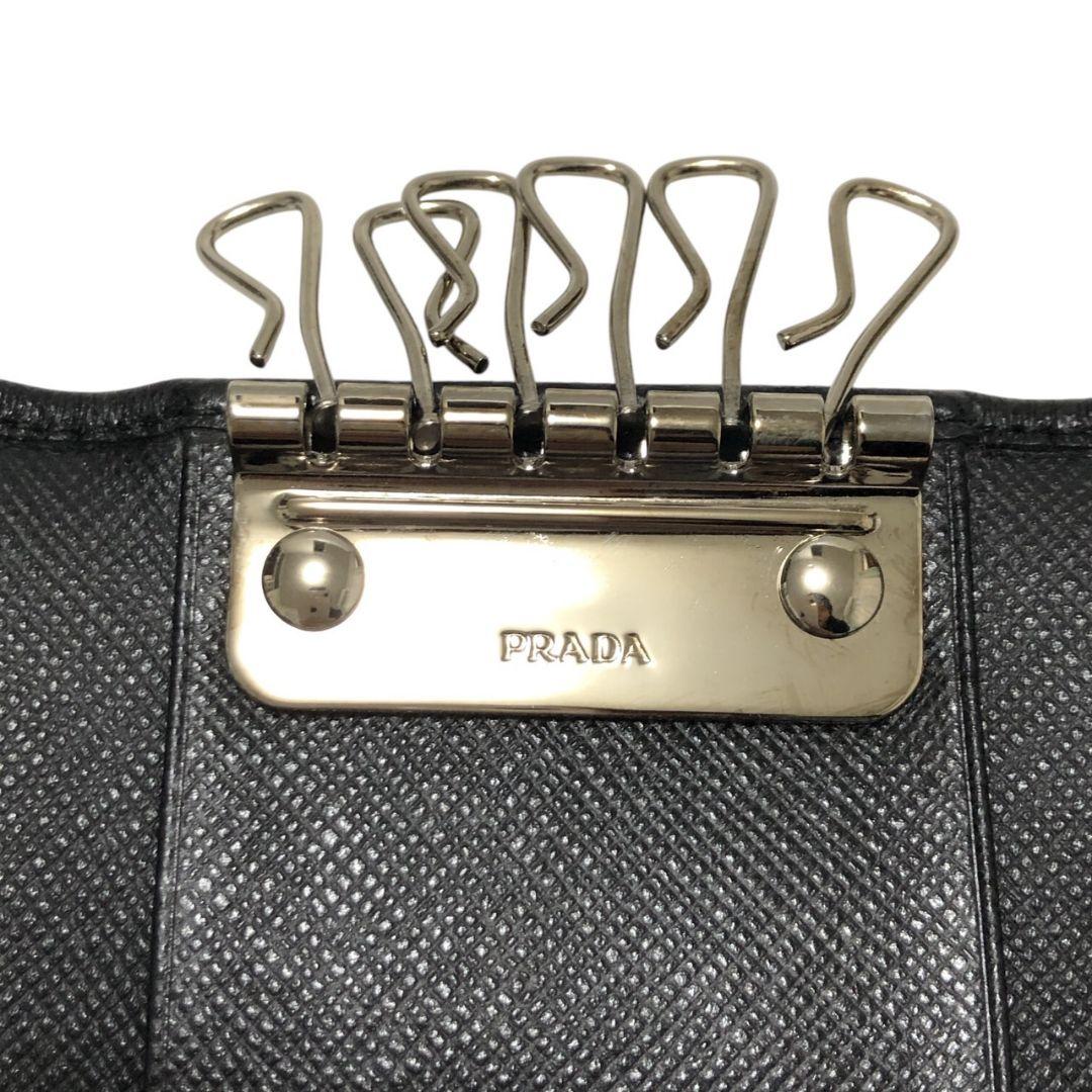 【極美品】PRADA プラダ キーケース サフィアーノ レザー 6連 ブラック