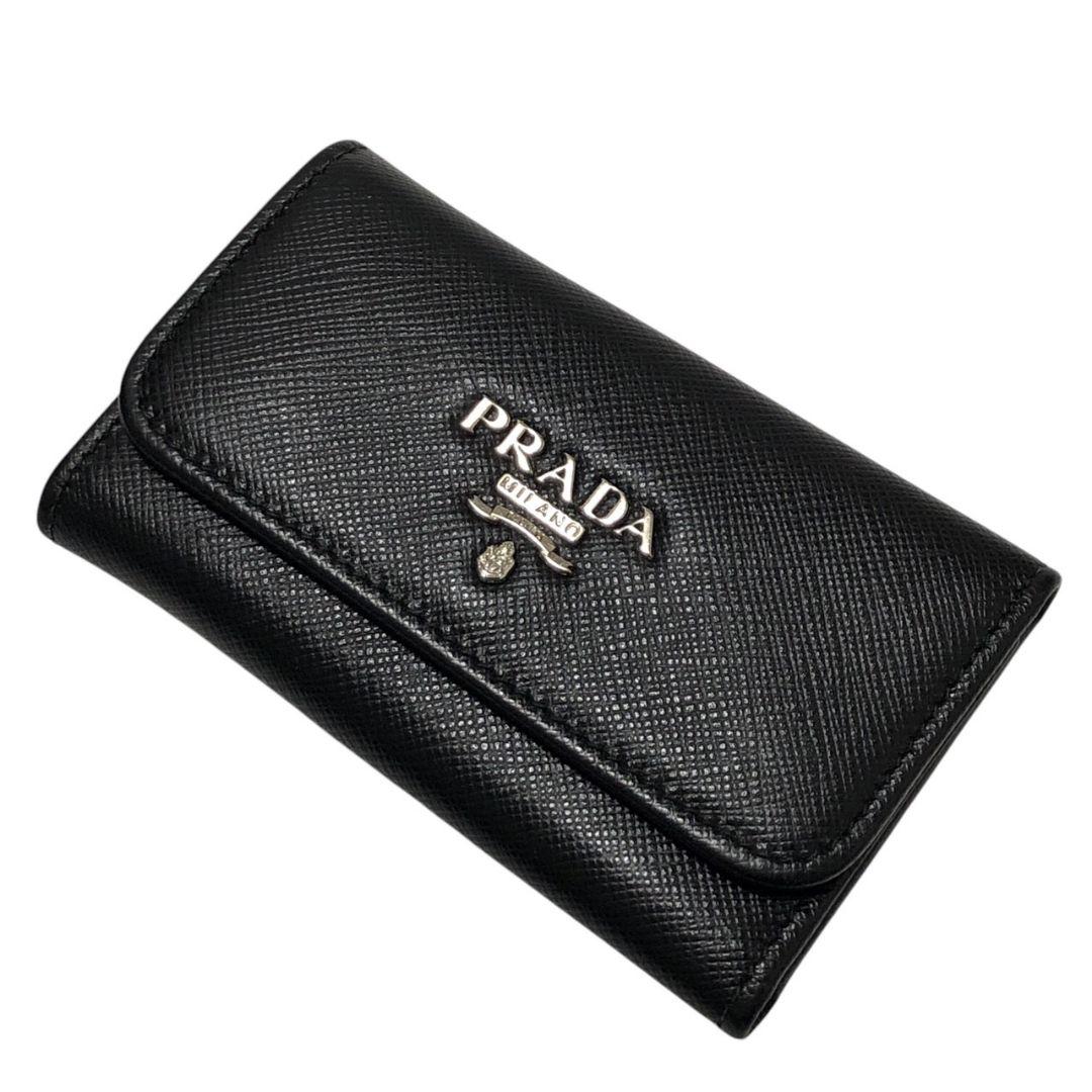 【極美品】PRADA プラダ キーケース サフィアーノ レザー 6連 ブラック