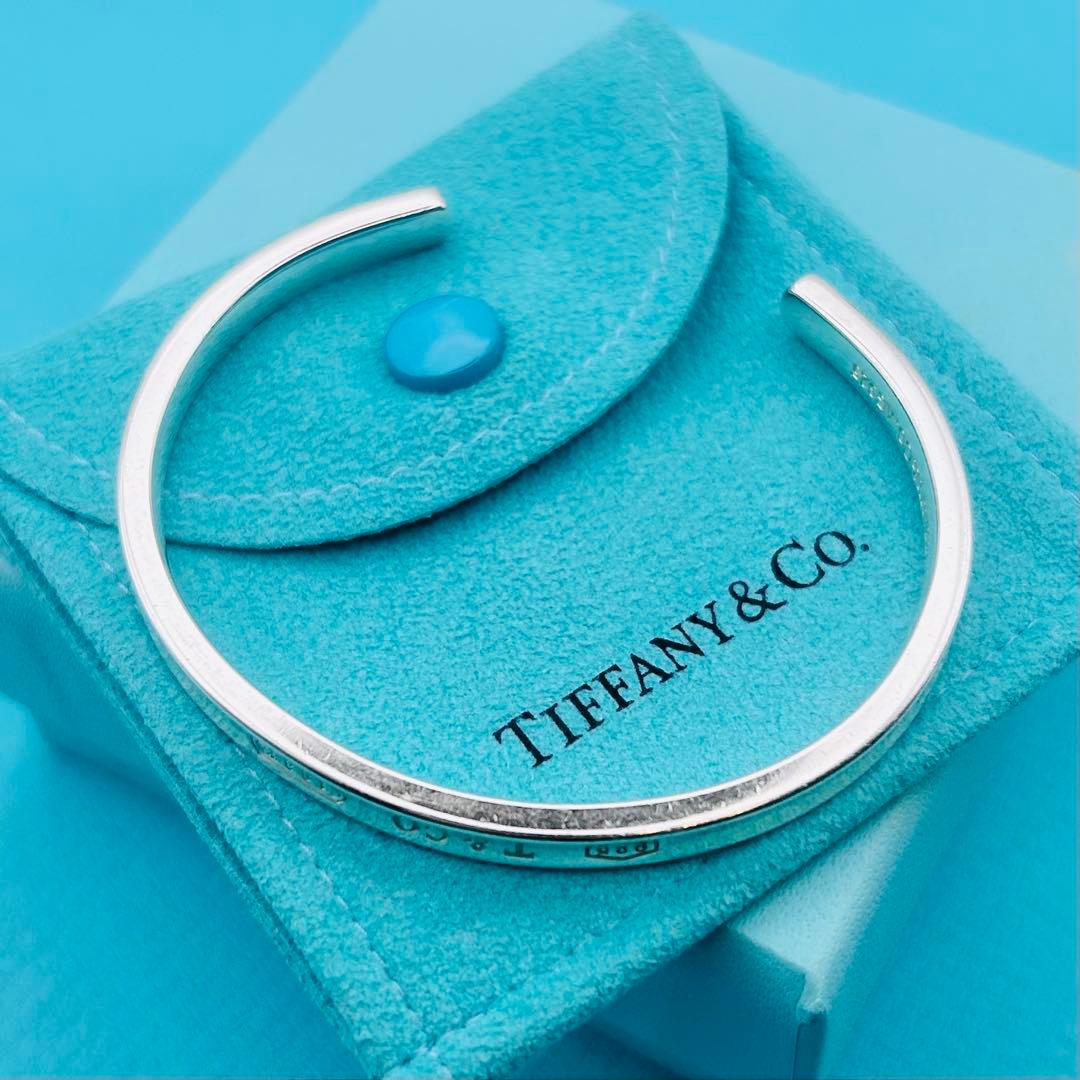 【美品】ティファニー バングル ナロー 1837 シルバー925 箱付き
