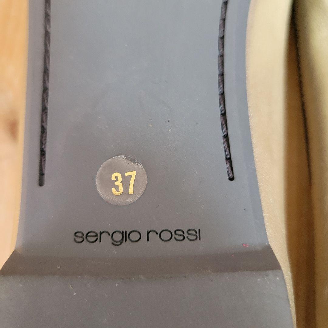 美品✨ セルジオロッシ レザー フラットパンプス 34 シルバー