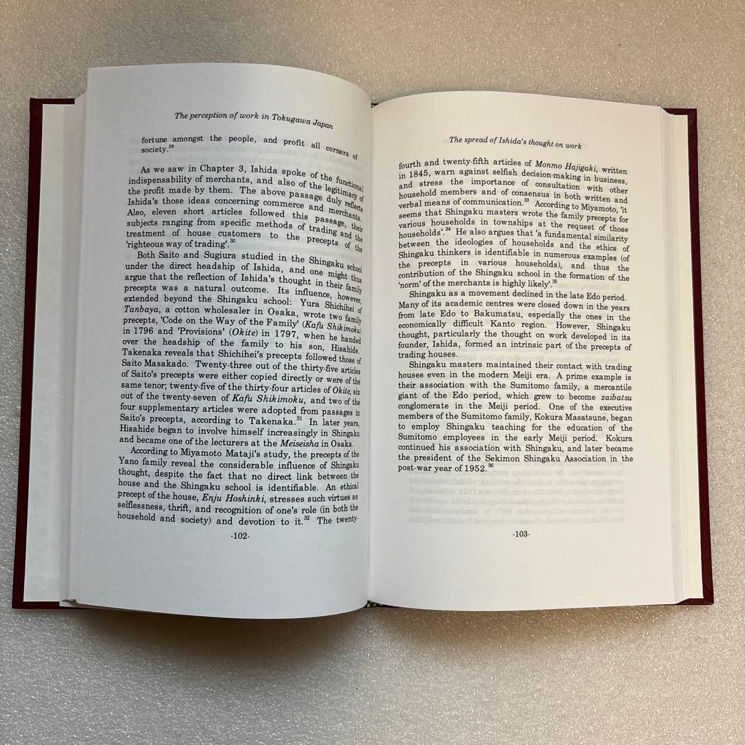 洋書 The Perception of Work in Tokugawa Japan