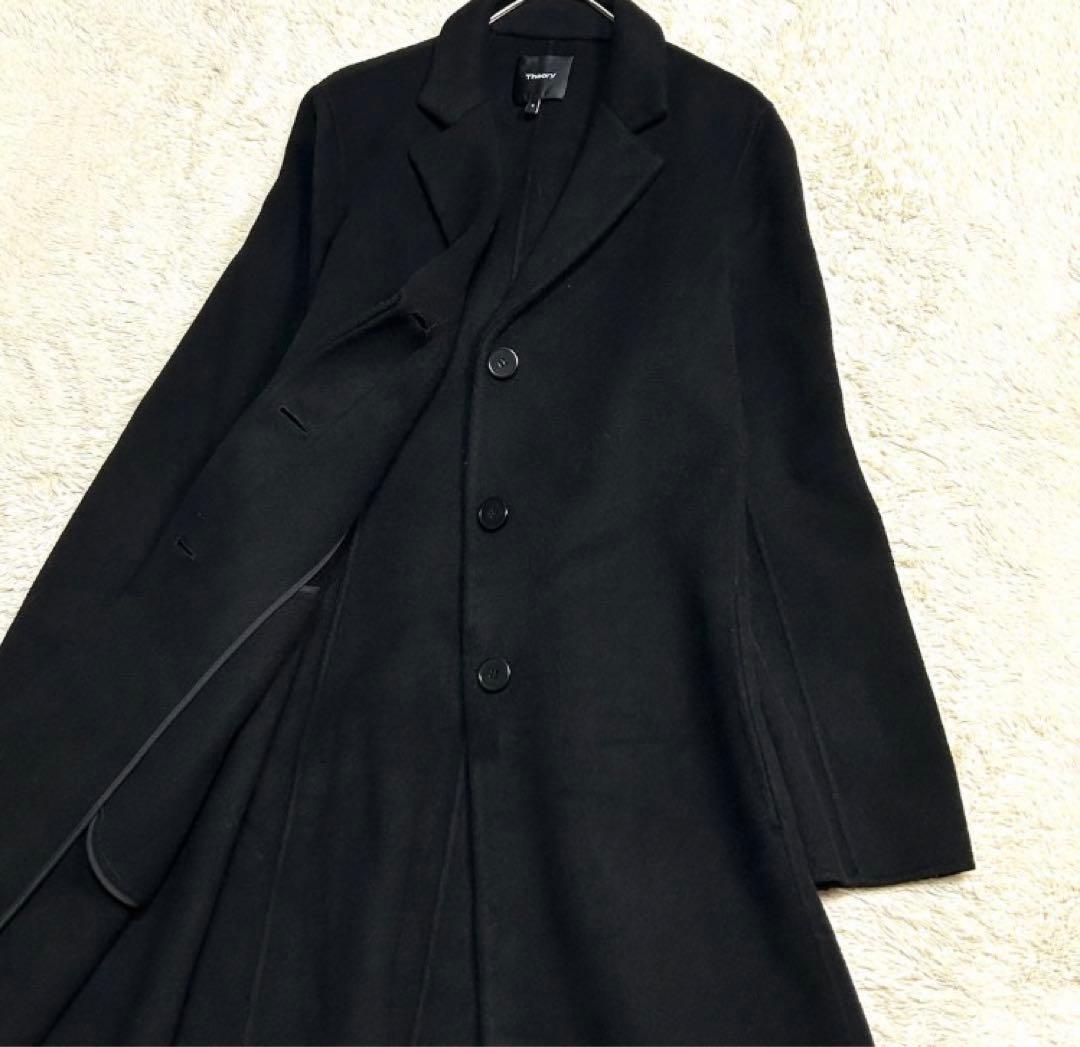 美品Theoryセオリーカシミヤ混Aラインコート NEW DIVIDE Sサイズ