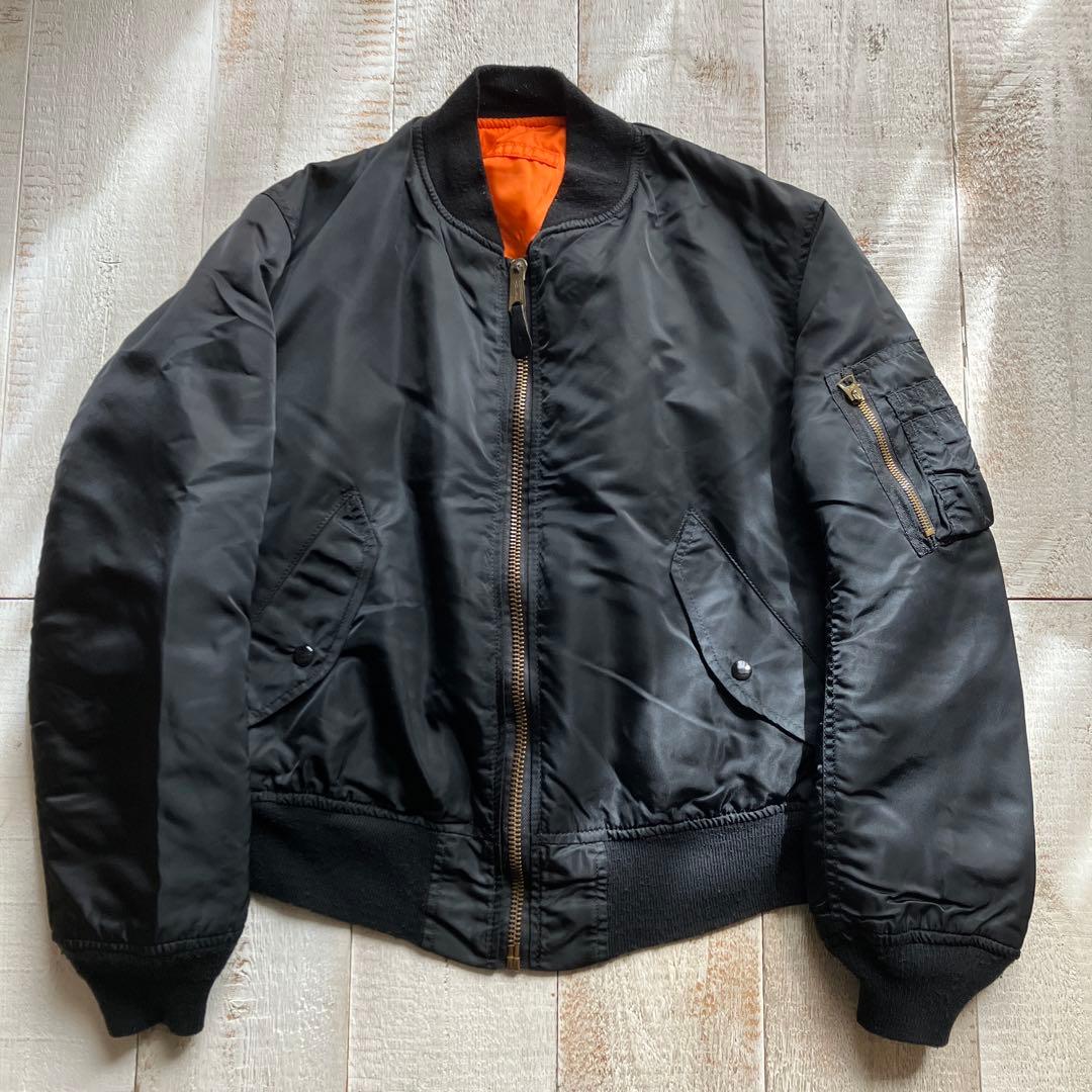 アルファ MA-1 M ブラック USA製 vintage 短丈 ショート丈