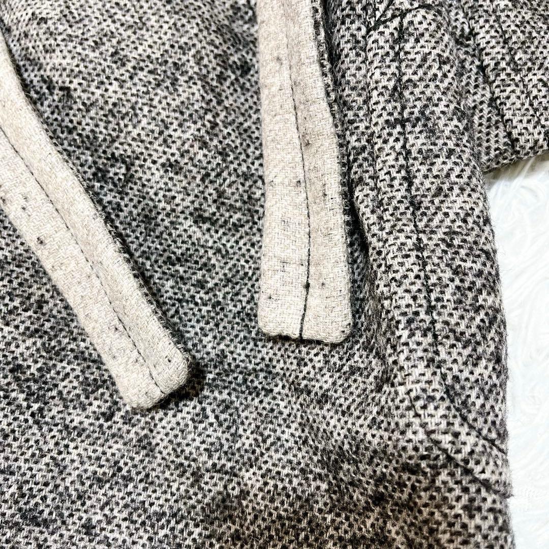 美品✨マックスアンドコー ツイード チェスターコート アルパカ＆モヘア混マフラー