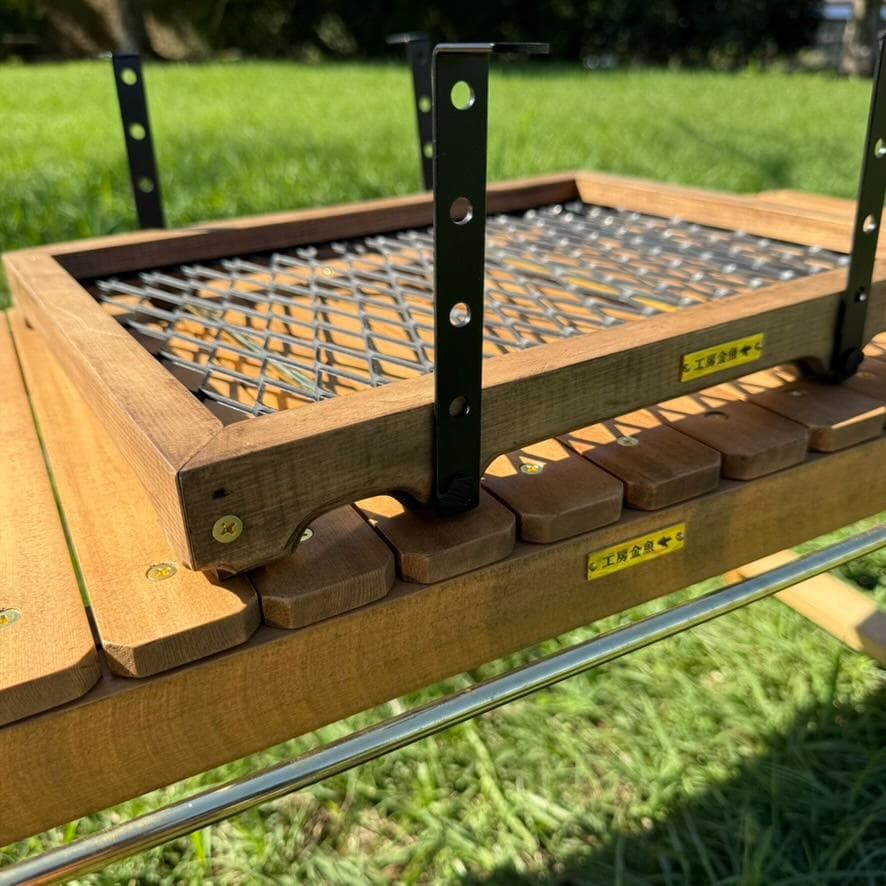 タフ丸金具 ウォルナット 木×エキスパンドメタル×真鍮パーツ IGTフレーム対応