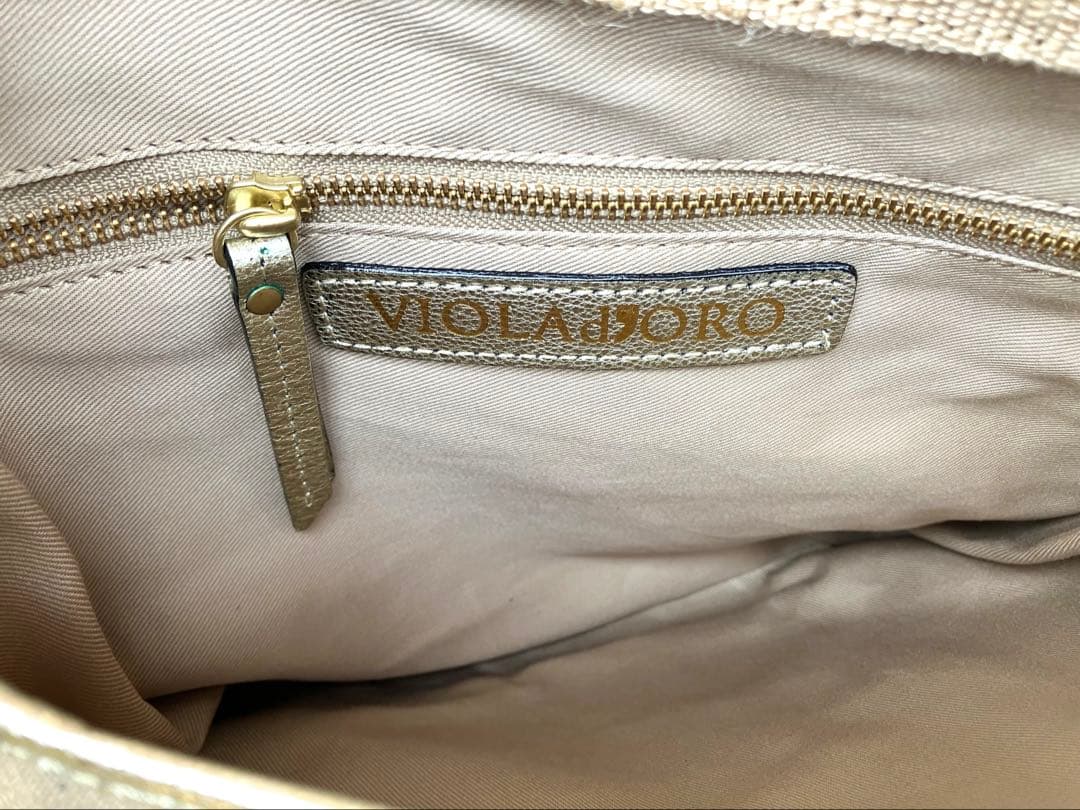 VIOLAd'ORO✨ヴィオラドーロ　ラフィア　かごバッグ　ショルダーバッグ