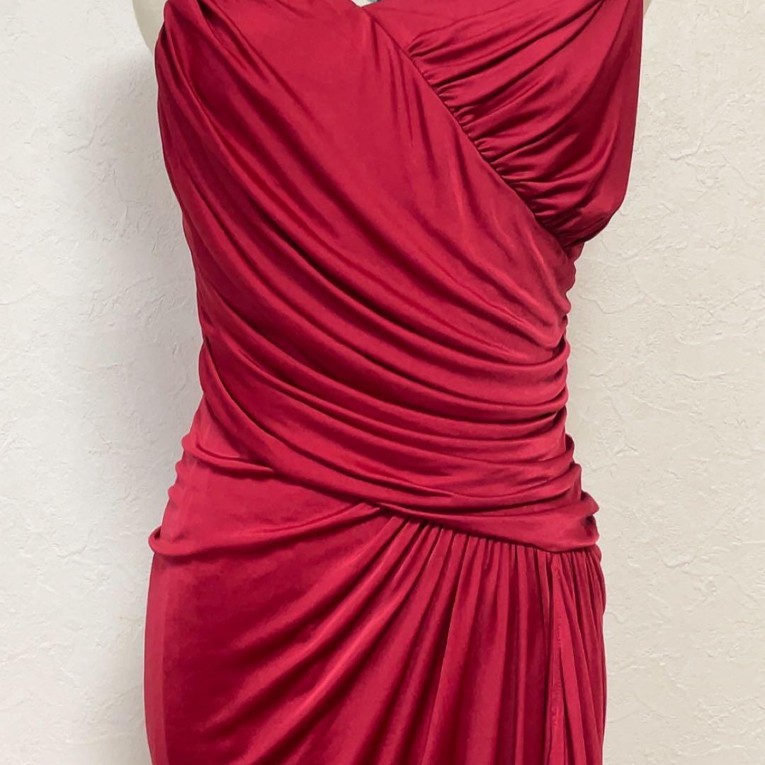 メトリーゼ 美品 ドレープワンピース フォーマルドレス バーガンディ 9号結婚式