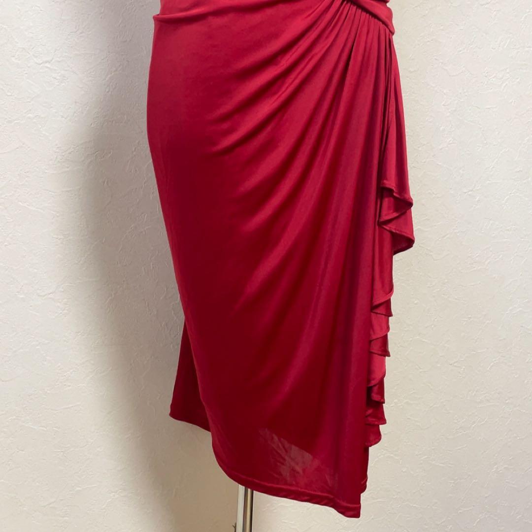 メトリーゼ 美品 ドレープワンピース フォーマルドレス バーガンディ 9号結婚式