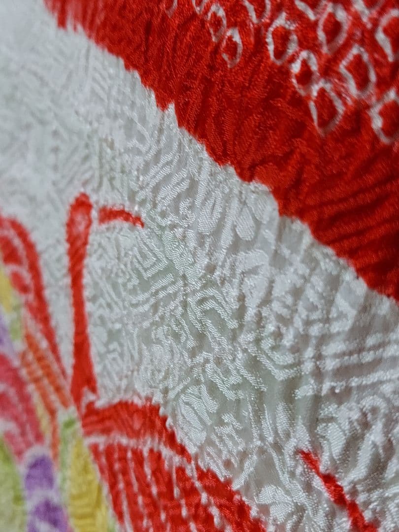 み様、専用です。赤い花柄絞り正絹着物 お宮参り用