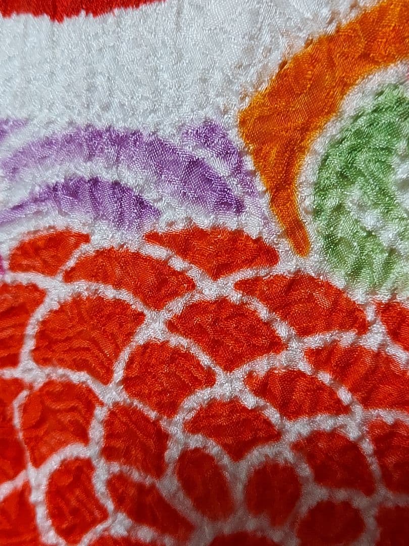 み様、専用です。赤い花柄絞り正絹着物 お宮参り用