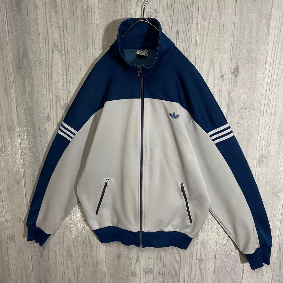 【超希少サイズ】アディダス　刺繍ロゴ入　バイカラートラックジャケット　7