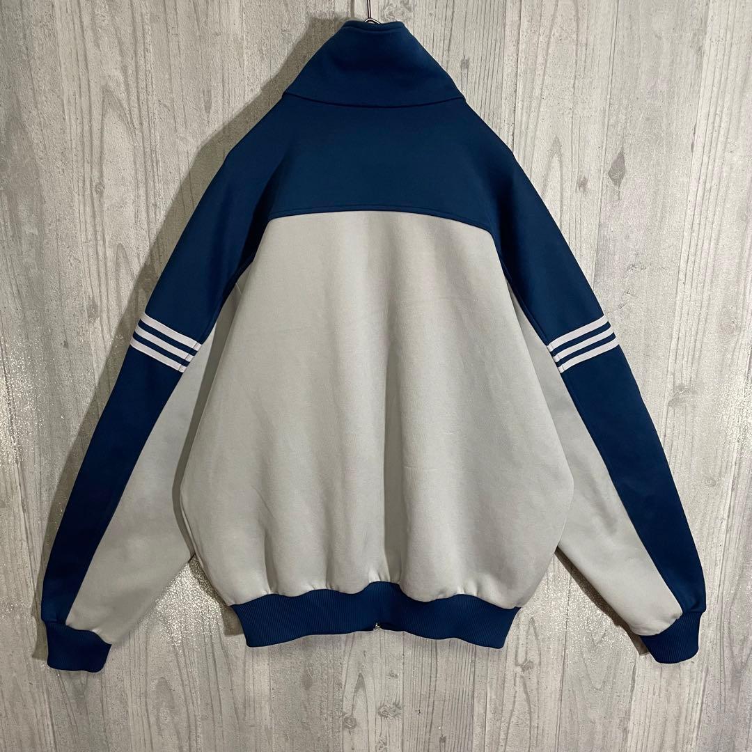 【超希少サイズ】アディダス　刺繍ロゴ入　バイカラートラックジャケット　7