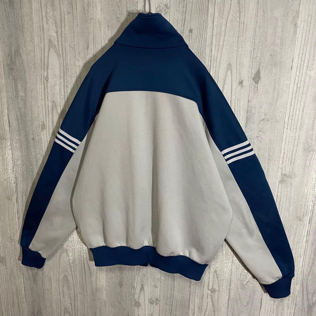 【超希少サイズ】アディダス　刺繍ロゴ入　バイカラートラックジャケット　7