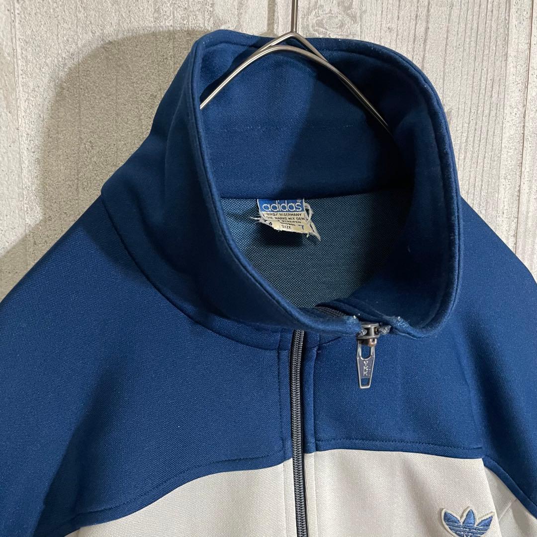 【超希少サイズ】アディダス　刺繍ロゴ入　バイカラートラックジャケット　7