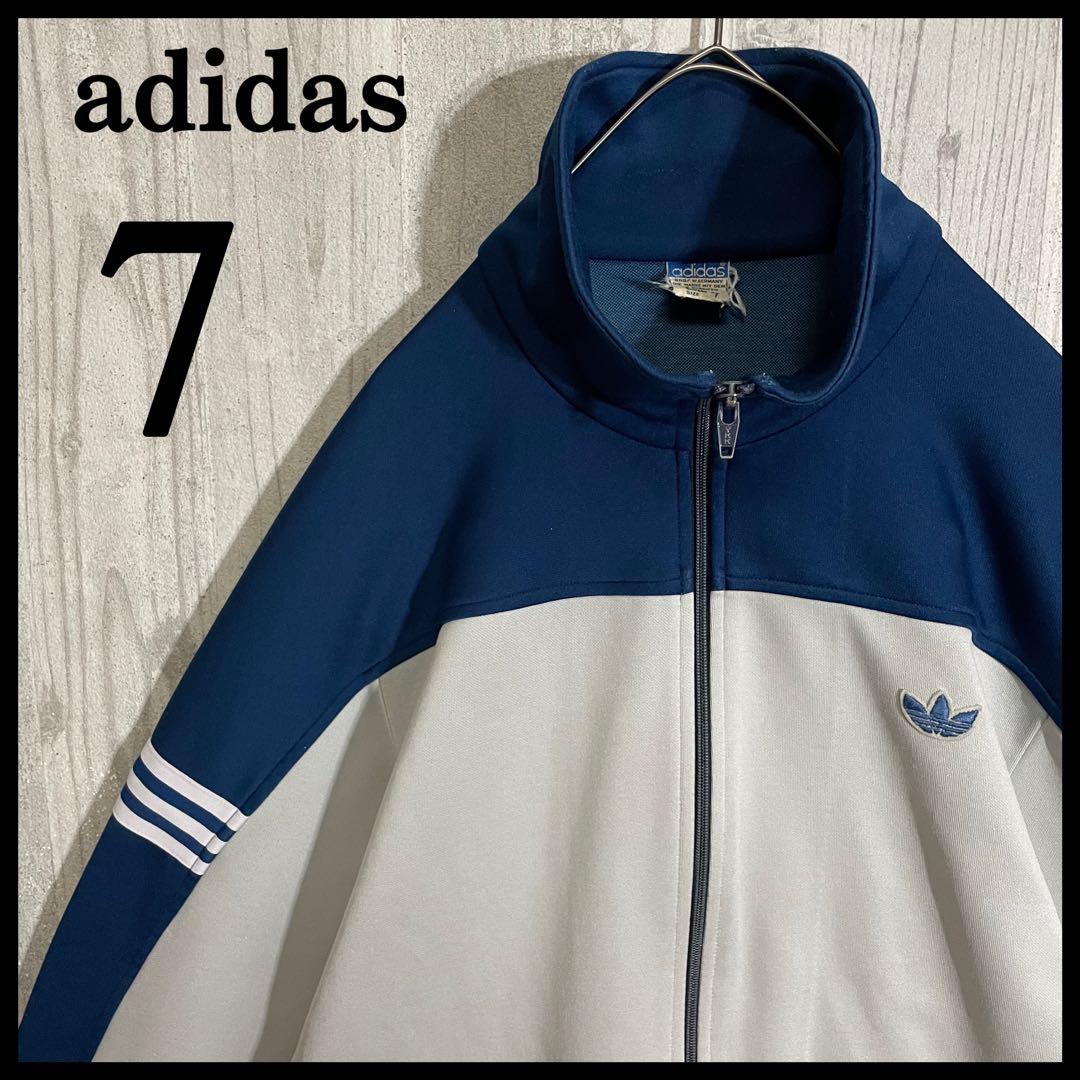 【超希少サイズ】アディダス　刺繍ロゴ入　バイカラートラックジャケット　7