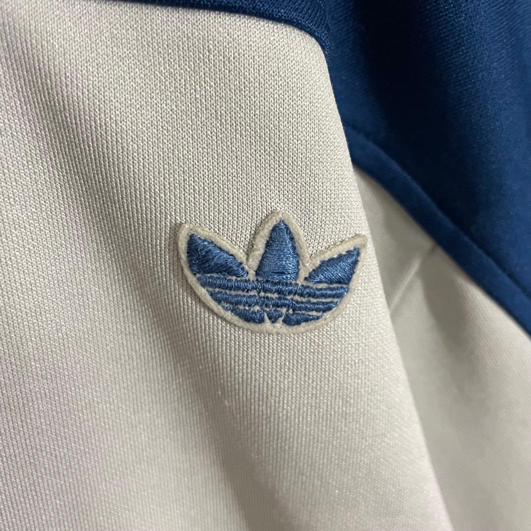 【超希少サイズ】アディダス　刺繍ロゴ入　バイカラートラックジャケット　7