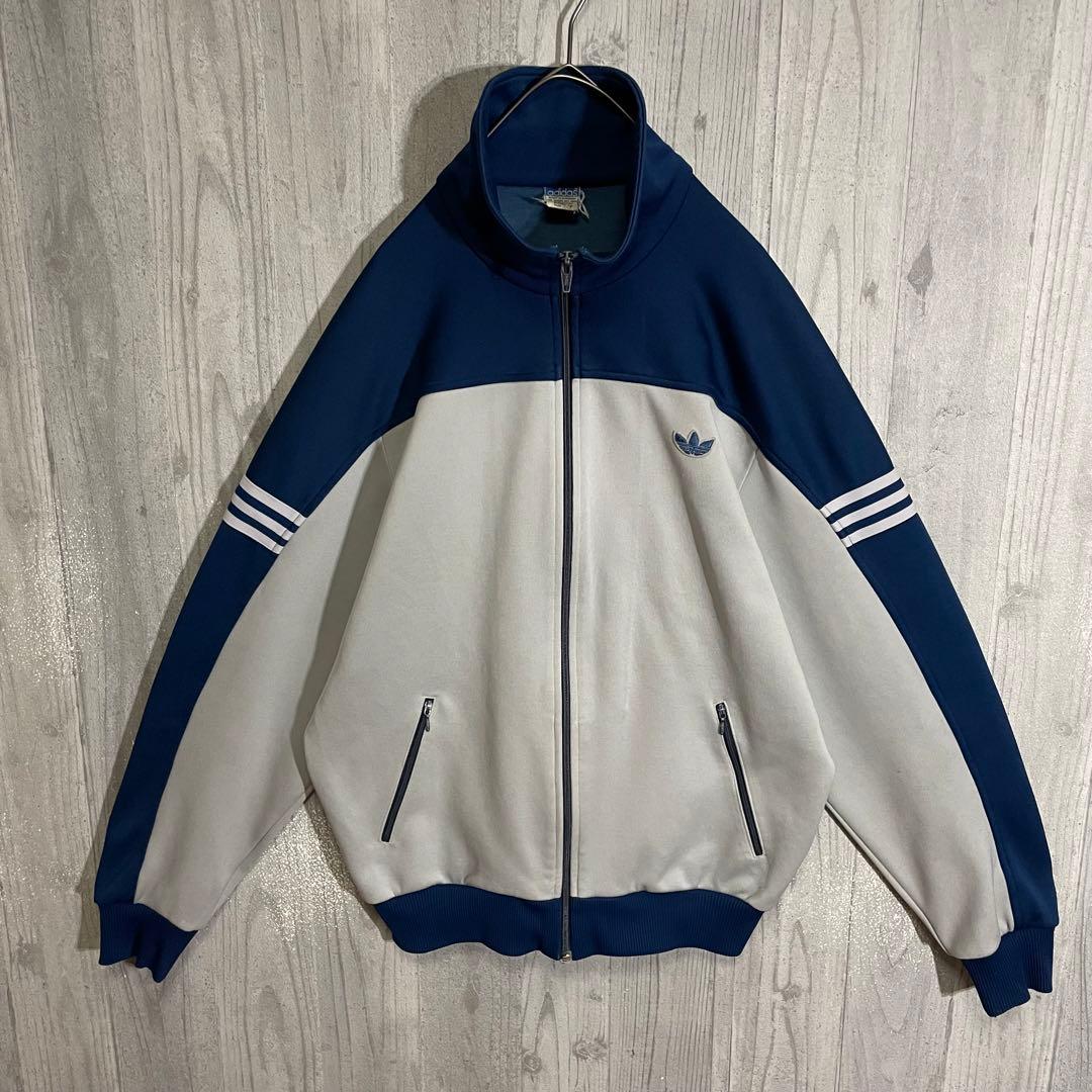 【超希少サイズ】アディダス　刺繍ロゴ入　バイカラートラックジャケット　7
