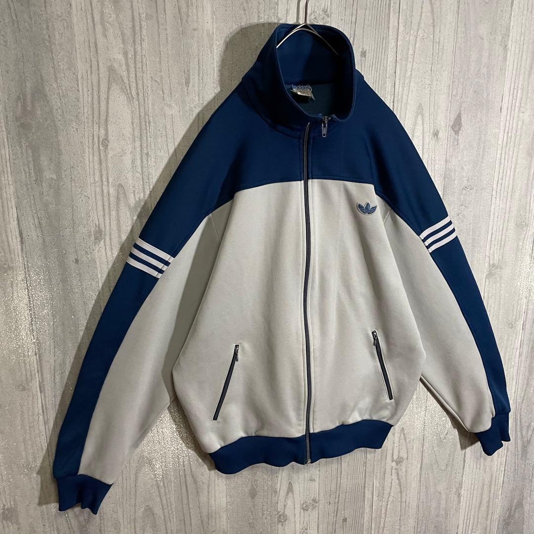 【超希少サイズ】アディダス　刺繍ロゴ入　バイカラートラックジャケット　7