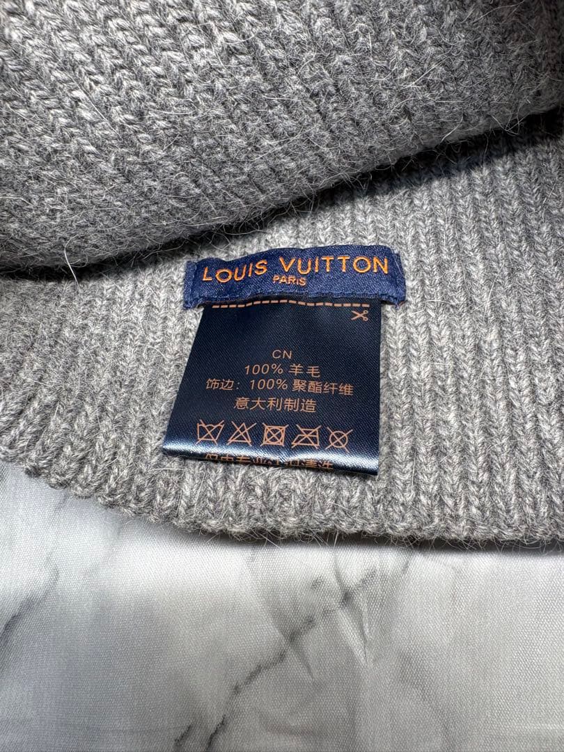 極美品　LOUIS VUITTON グレーニット帽　フリーサイズ